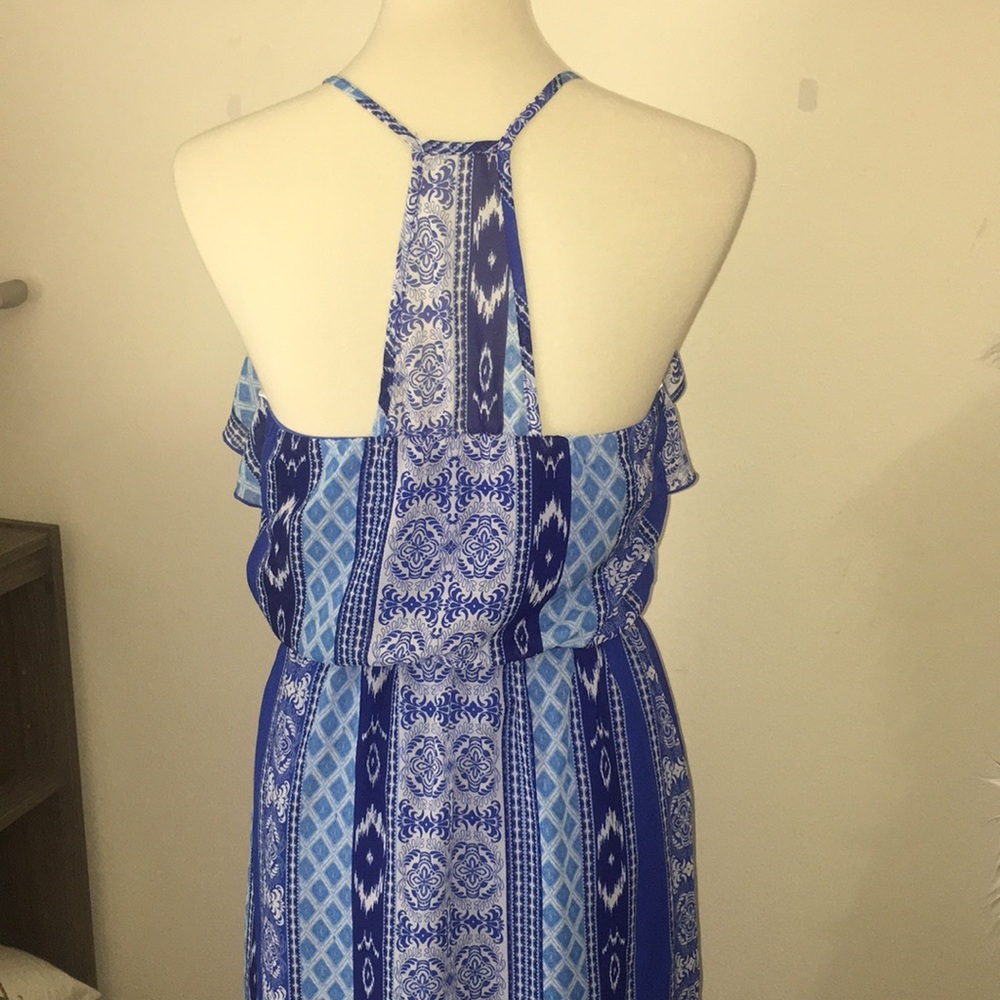 Blue and white sundress‎ maxi dress size medium - Picture 4 of 8